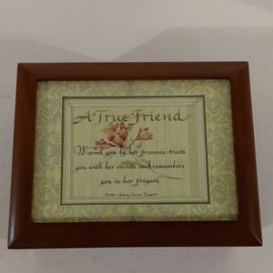 New "True Friend" Woodgrain Musical Box. Play "My Favorite Things".